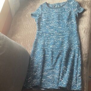 Talbots Blue and White Textured Knit dress